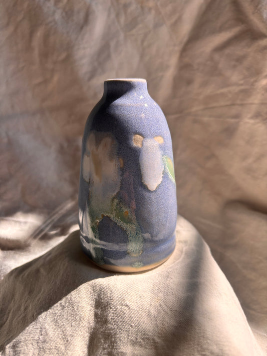 Ceramics by Kat - Small Decorated Bud Vase