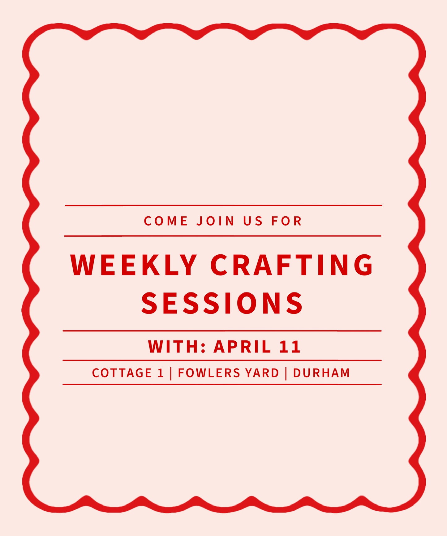 Weekly Crafting Session - Bring Your Own Project