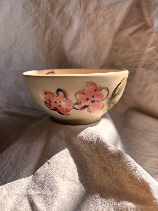 Ceramics by Kat - Decorated Porridge Bowl