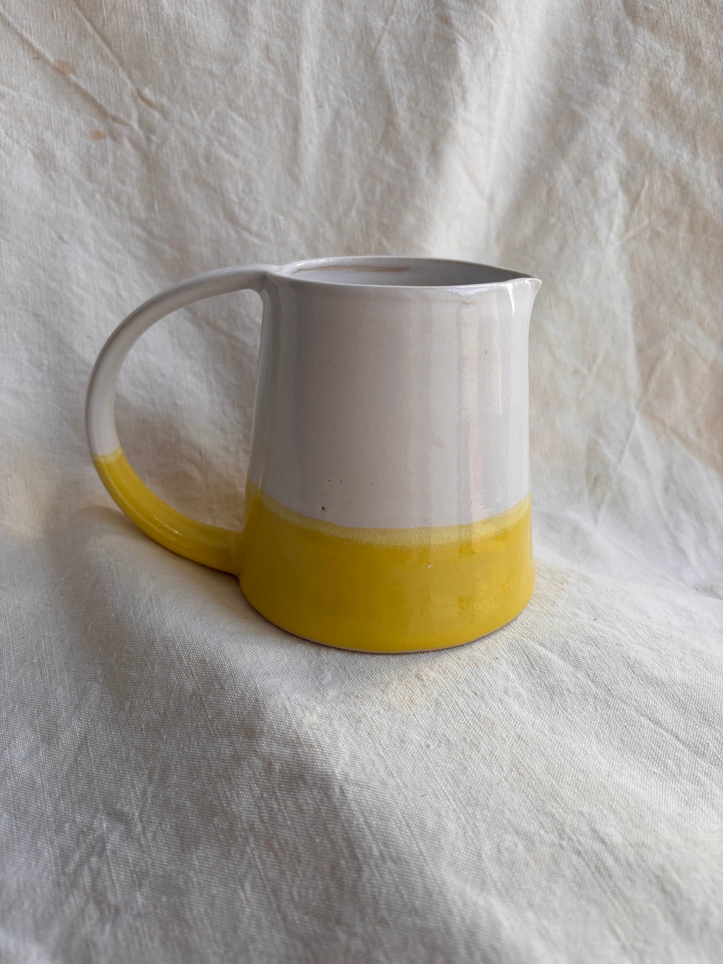 Emily Conroy Ceramics - Large Milk Jug with Yellow Bottom
