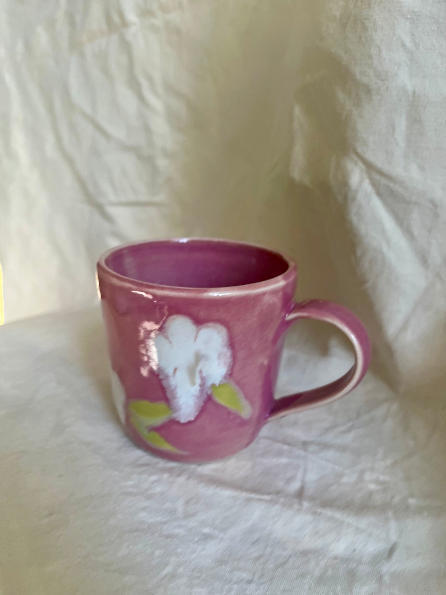 Ceramics by Kat - Pink Flower Mug