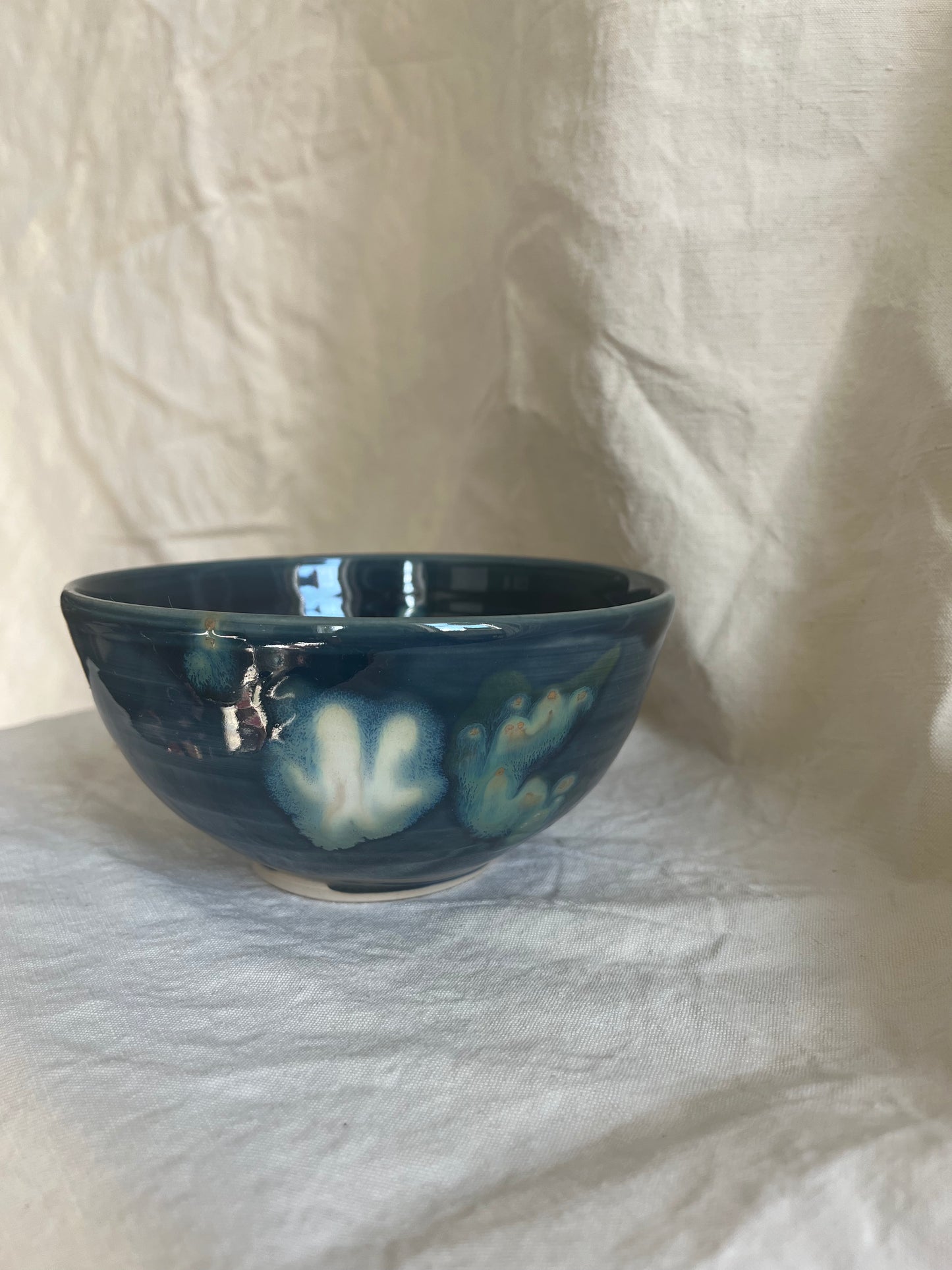Ceramics by Kat - Storm Honey Flowers Porridge Bowl
