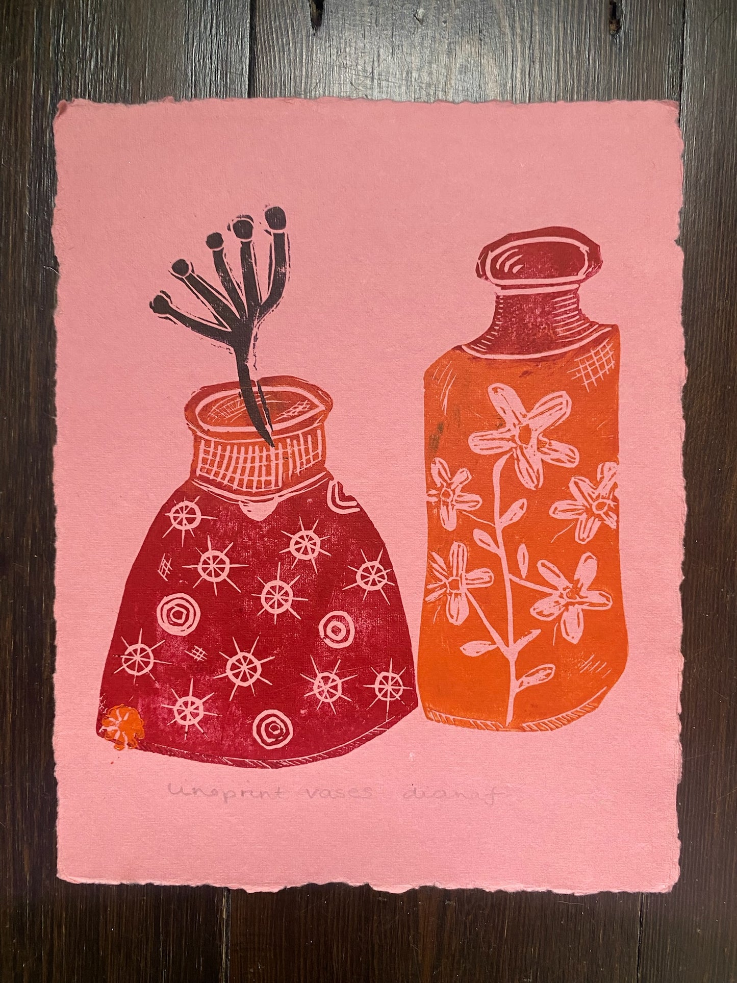 Diana Fitzpatrick - Original Artwork - Linoprint on Handmade Paper
