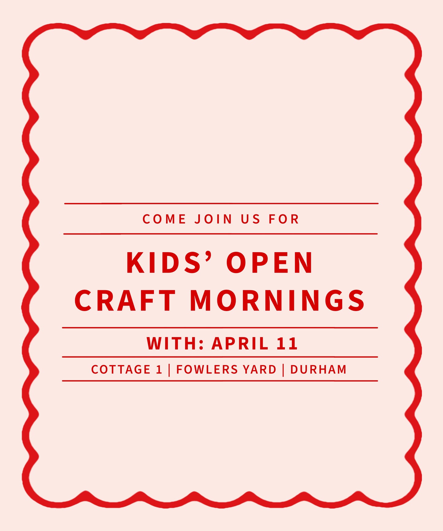 Summer Kids' Sessions - Open Craft Mornings - July/August Dates