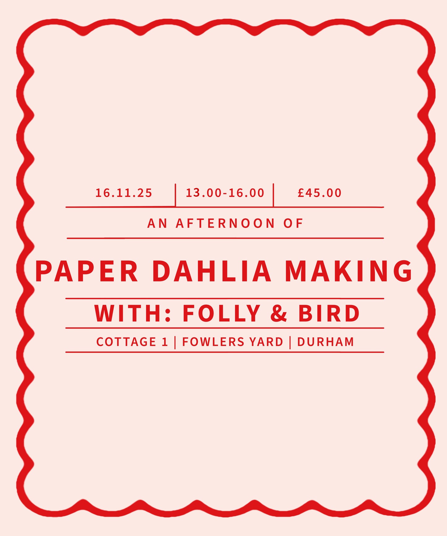 Paper Dahlia Workshop with Folly & Bird - November 16