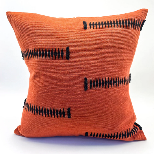 Senyu - Handwoven Cushion Cover - Rust