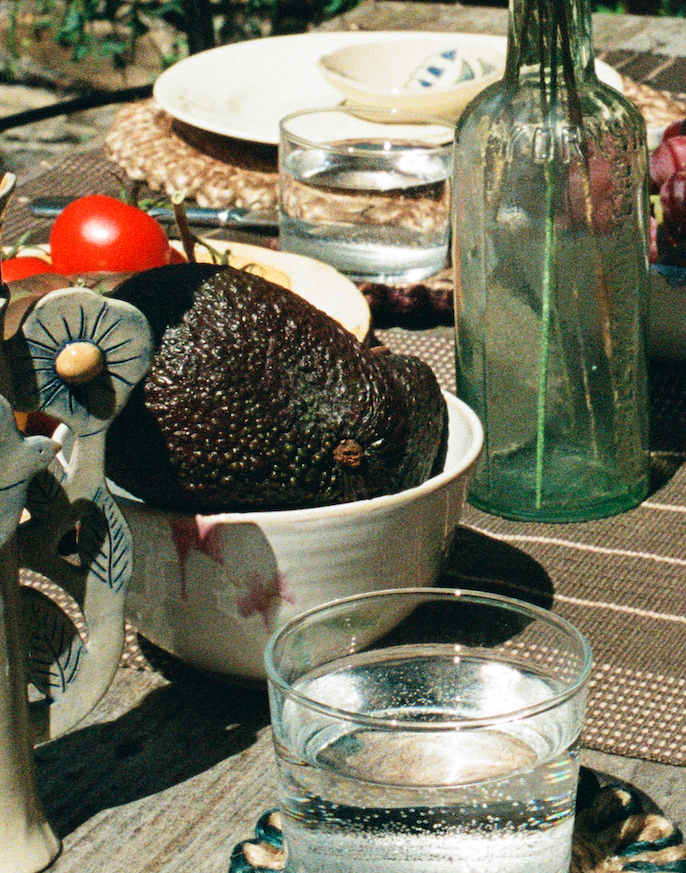 Ceramics by Kat - Honey & Pink Flower Porridge Bowl