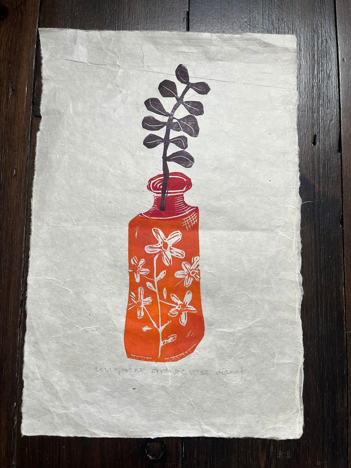Diana Fitzpatrick - Original Artwork - Large Linoprint on Handmade Paper