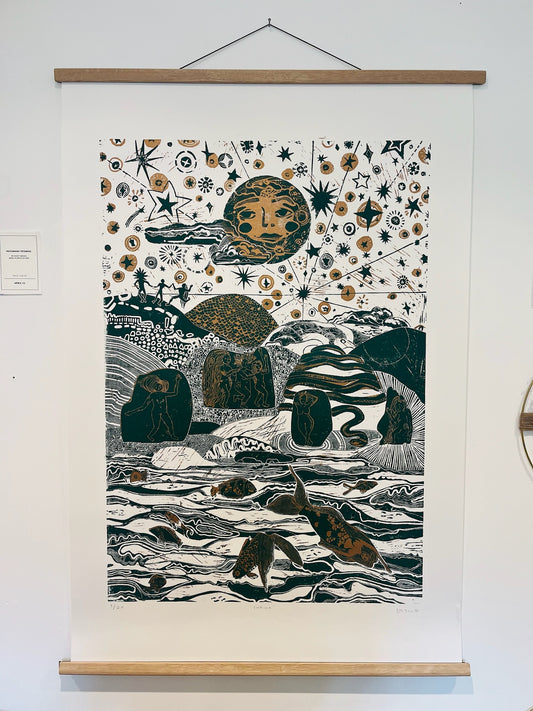 Wild North X Large Linocut Print ‘Folklore'