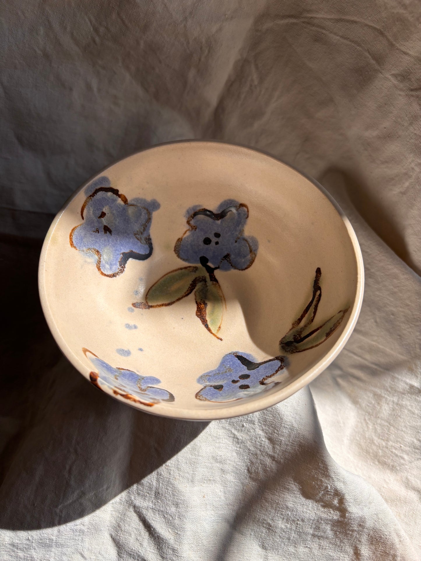 Ceramics by Kat - Decorated Porridge Bowl