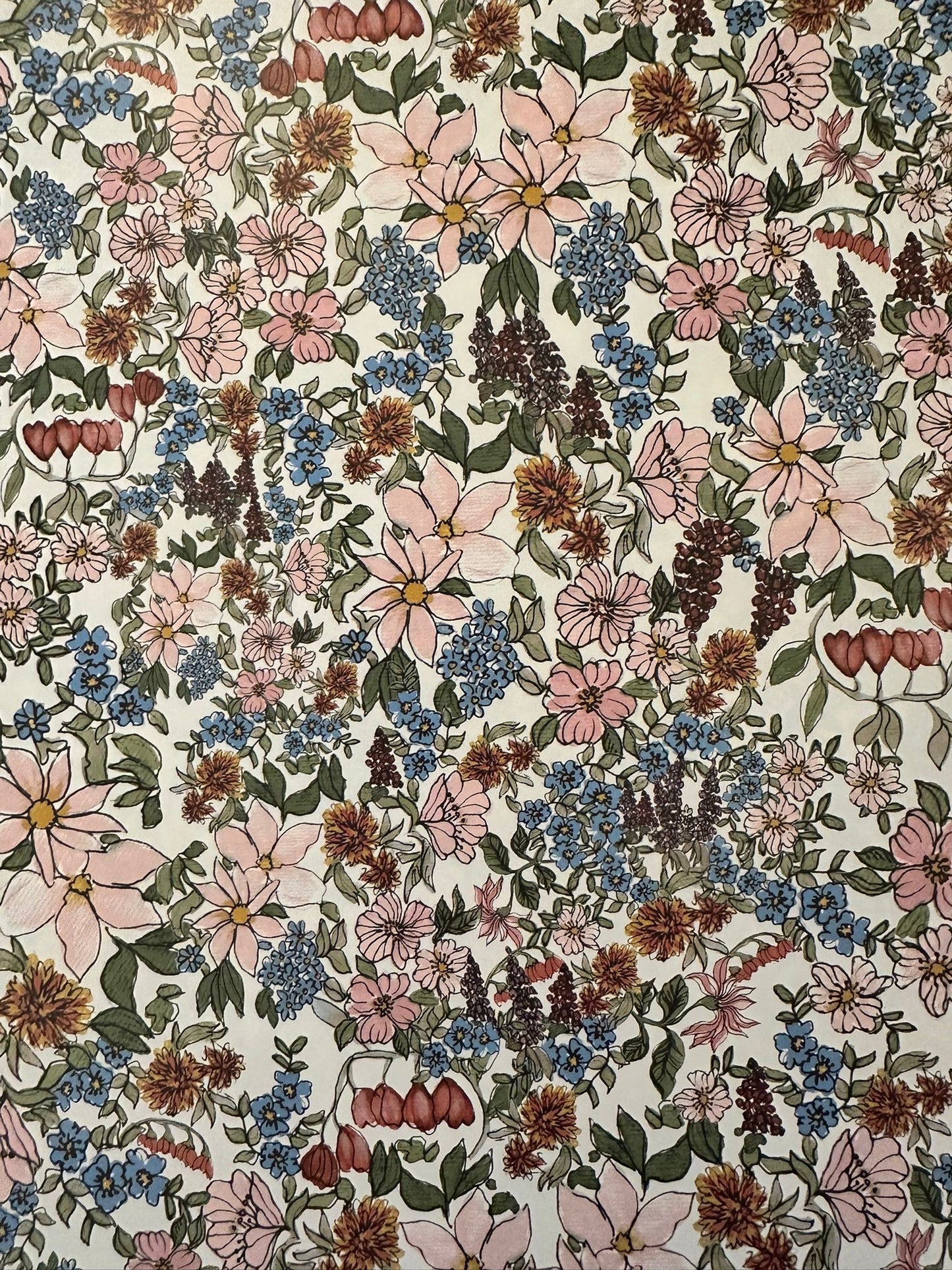 April 11 - Wrapping Paper Daisy & Dandelion Floral