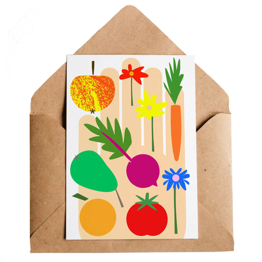 Lottie Hall - Greetings Card Vegetable Print