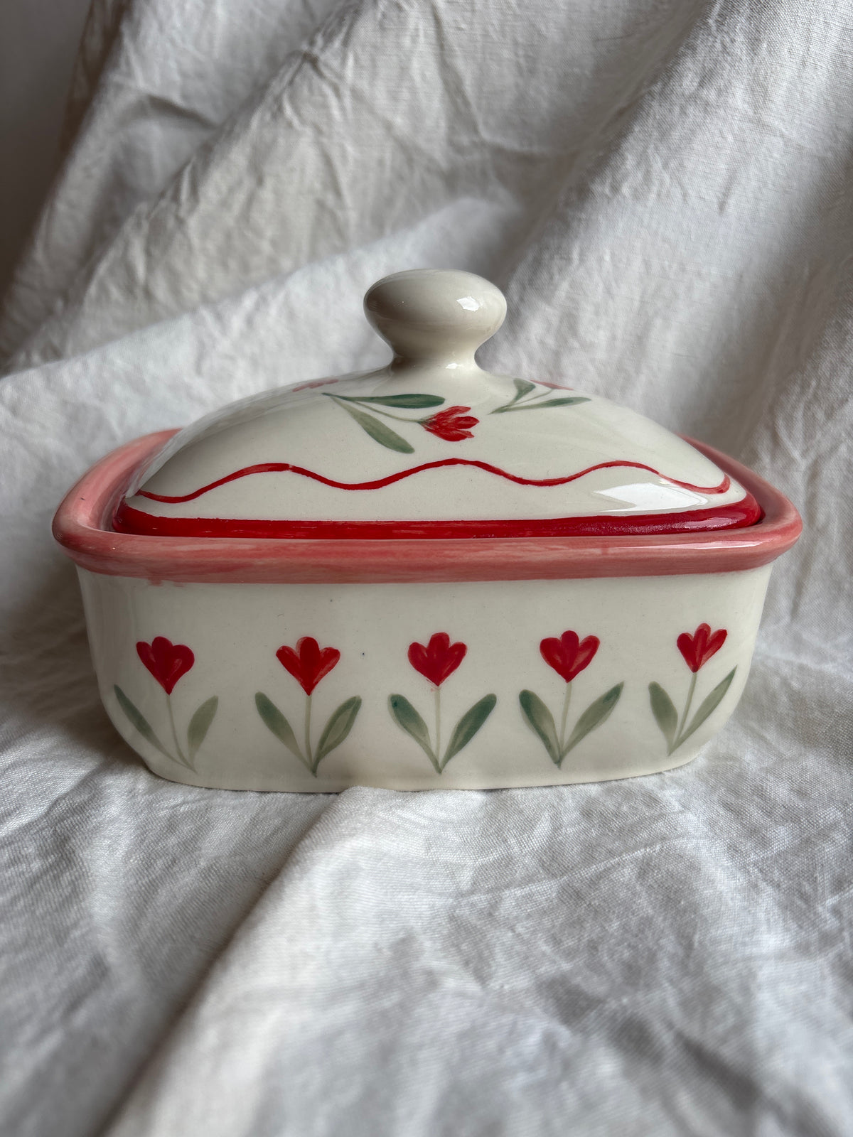 Florrie & Wren - Painted Ceramic Butter Dish