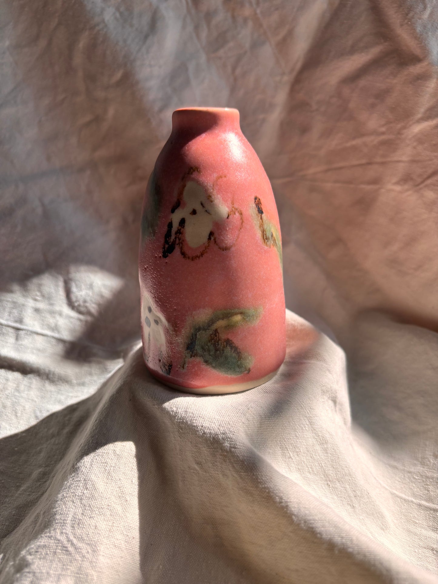 Ceramics by Kat - Small Decorated Bud Vase