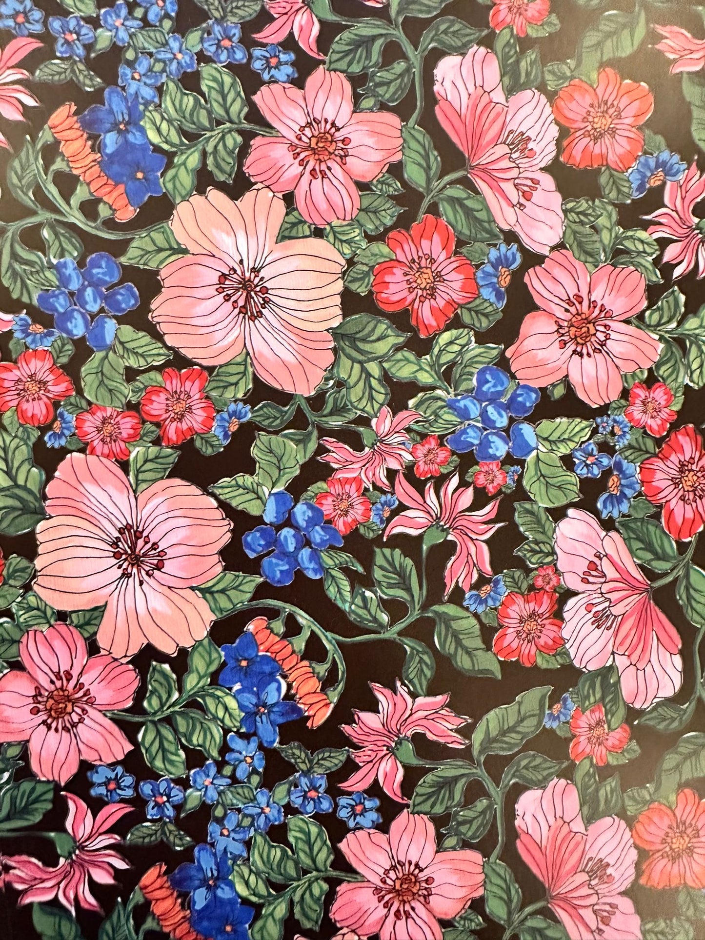 April 11 - Wrapping Paper Dark Based Floral