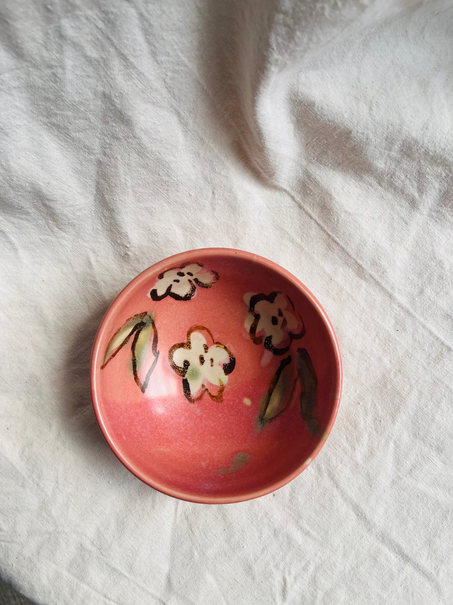Ceramics by Kat - nibble flower bowl in pink