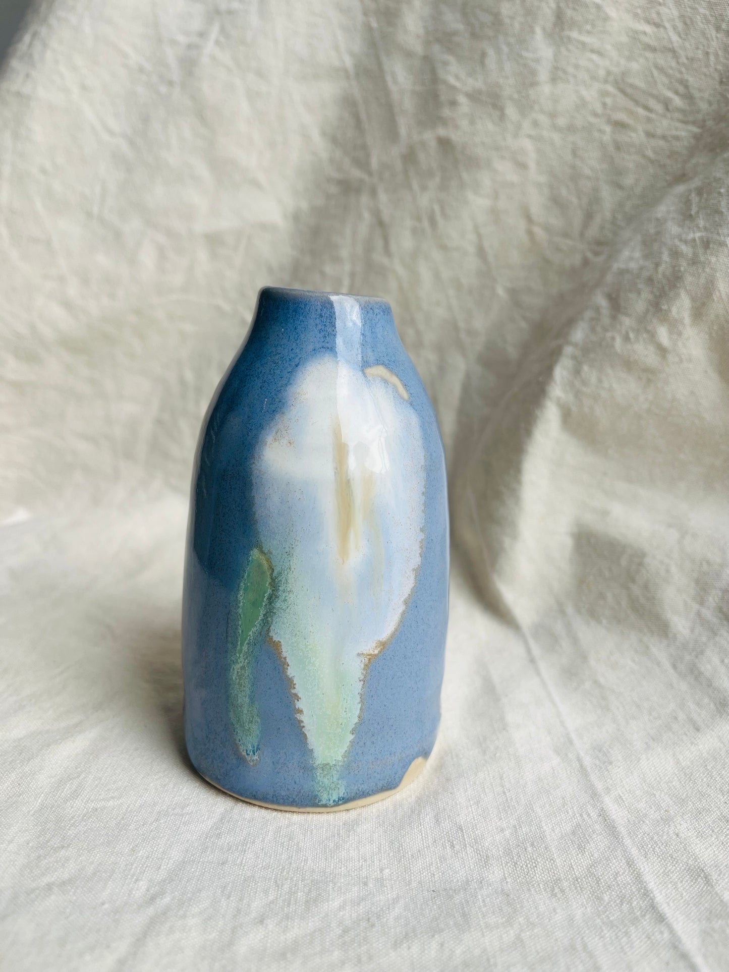 Ceramics by Kat - Small Decorated Bud Vase