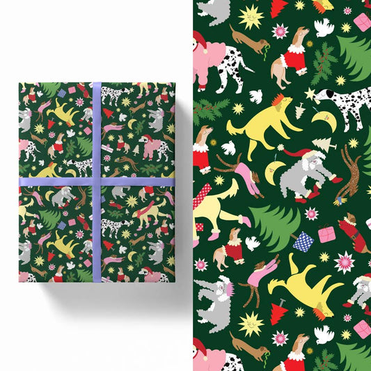 Lottie Hall - Gift Wrap Christmas dogs