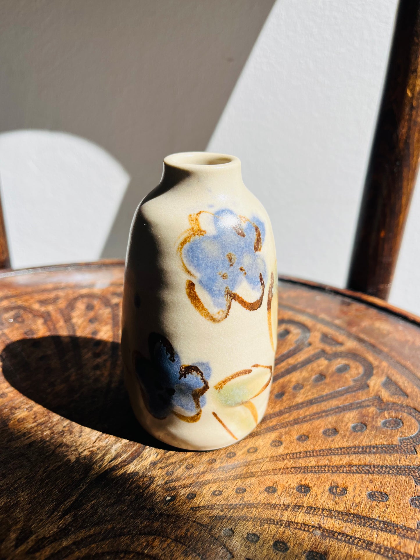 Ceramics by Kat - Small Decorated Bud Vase