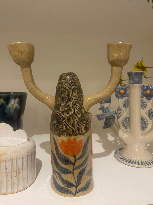 Whimsical Lady Candle Holder
