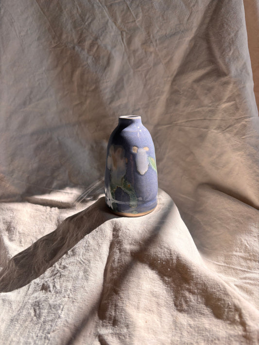 Ceramics by Kat - Small Decorated Bud Vase