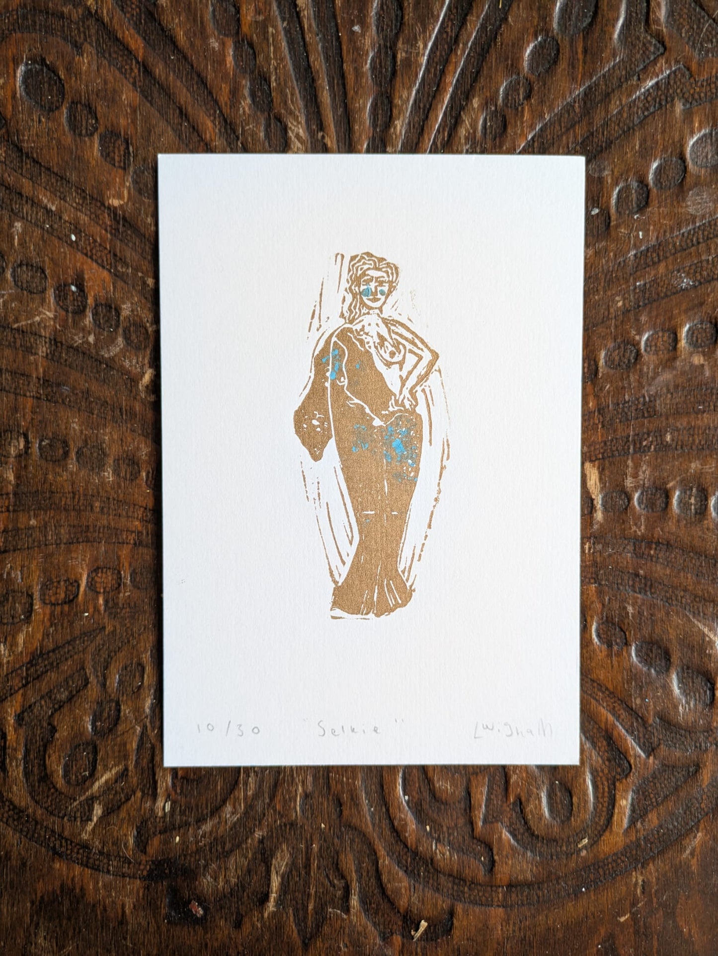 Wild North - "Selkie" Lino print (unframed)