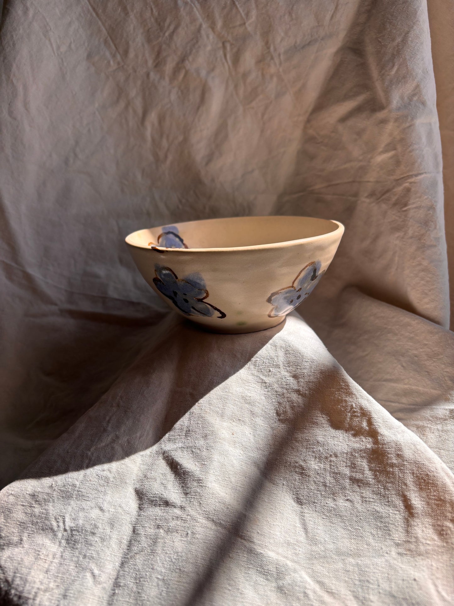 Ceramics by Kat - Decorated Porridge Bowl