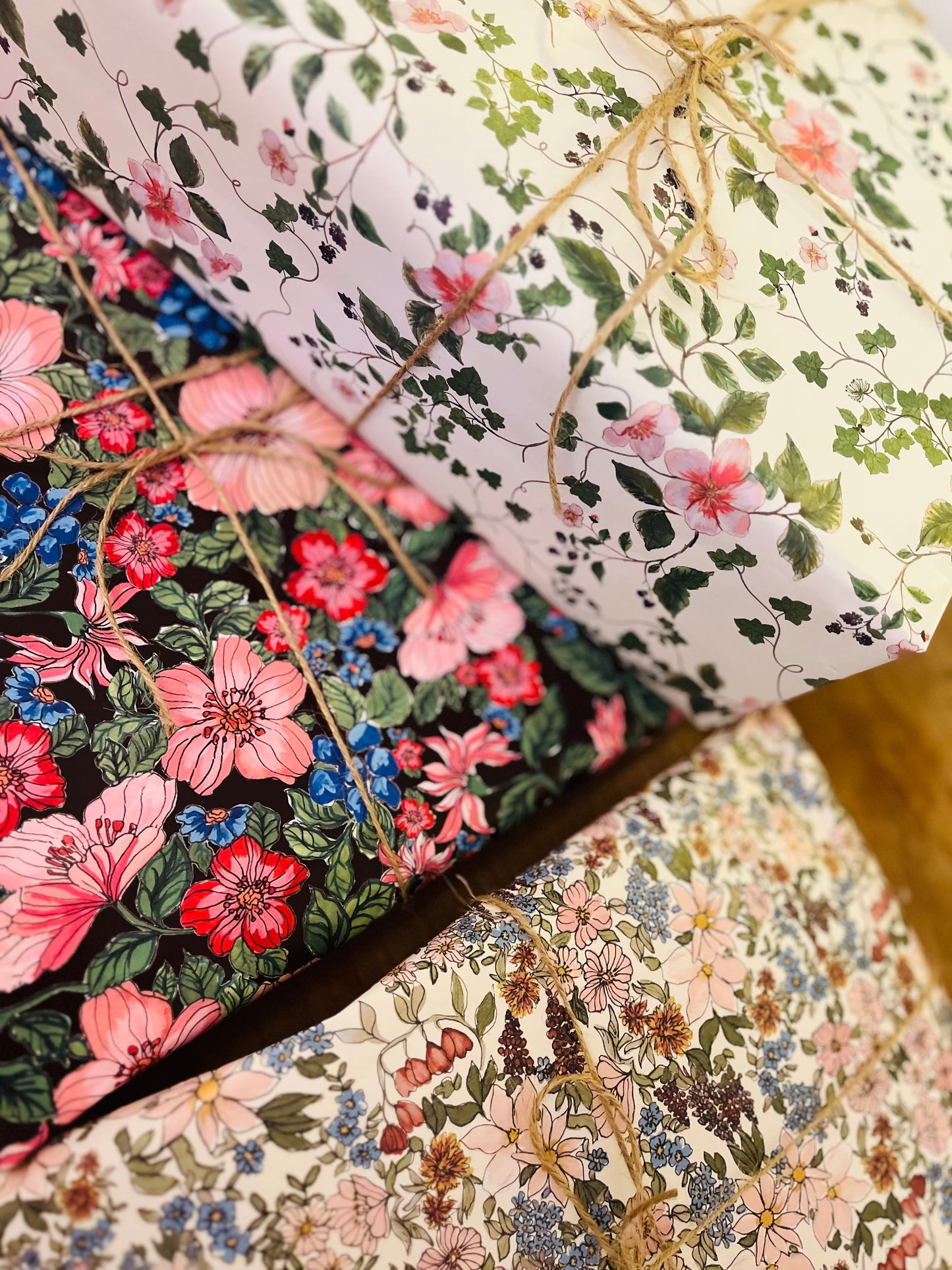 April 11 - Wrapping Paper Dark Based Floral