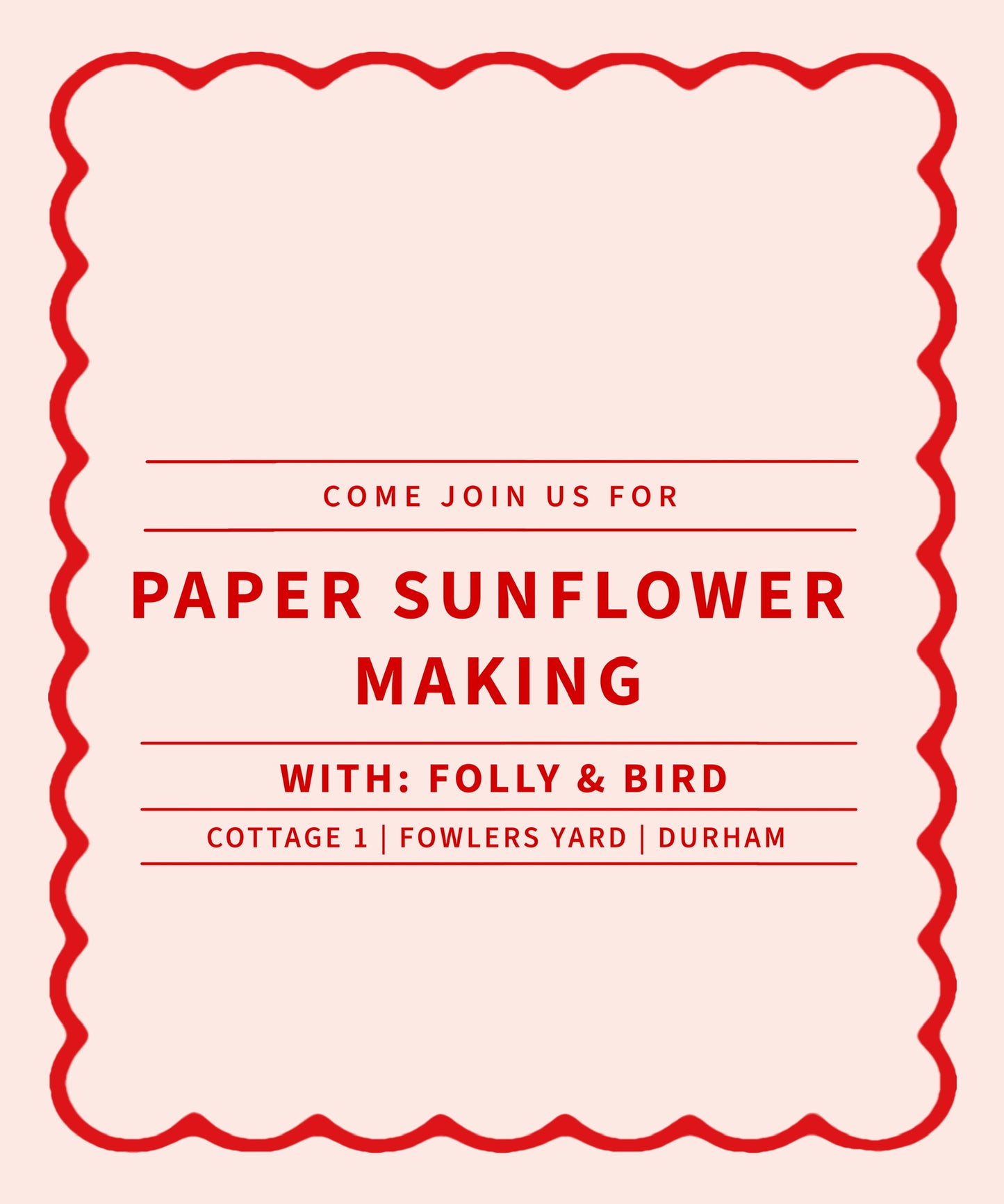 Paper Sunflower Workshop with Folly & Bird - October 4th