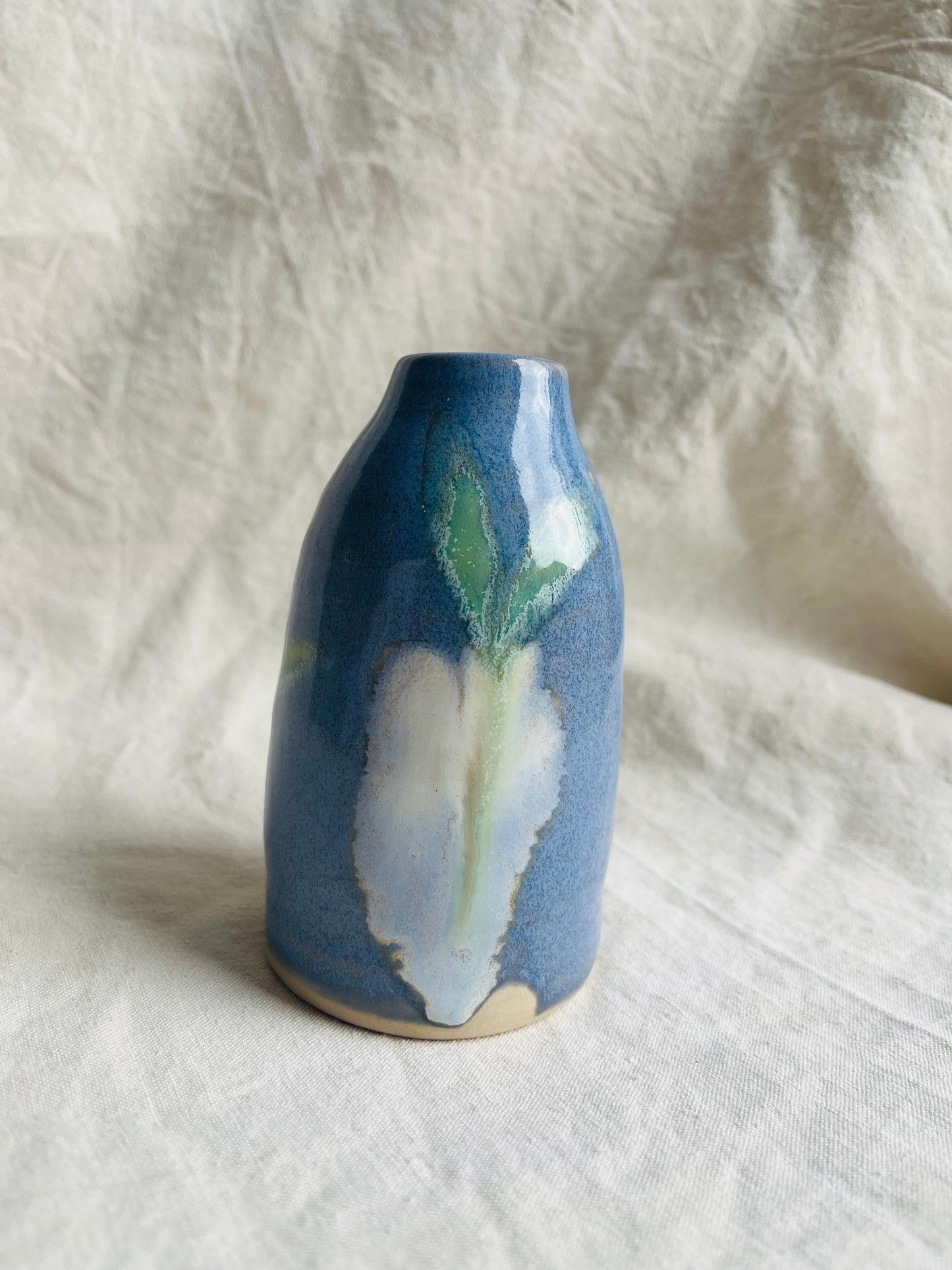 Ceramics by Kat - Small Decorated Bud Vase