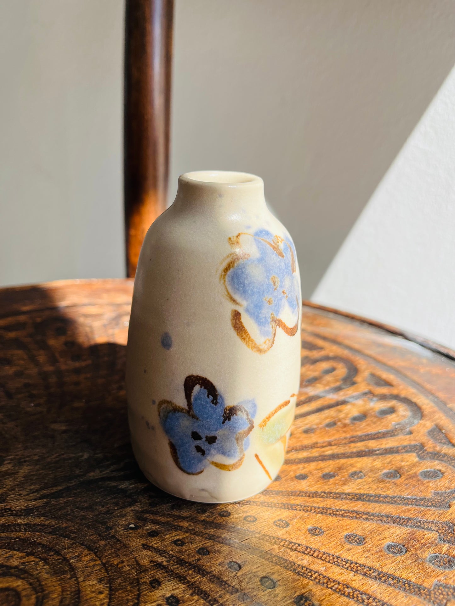 Ceramics by Kat - Small Decorated Bud Vase