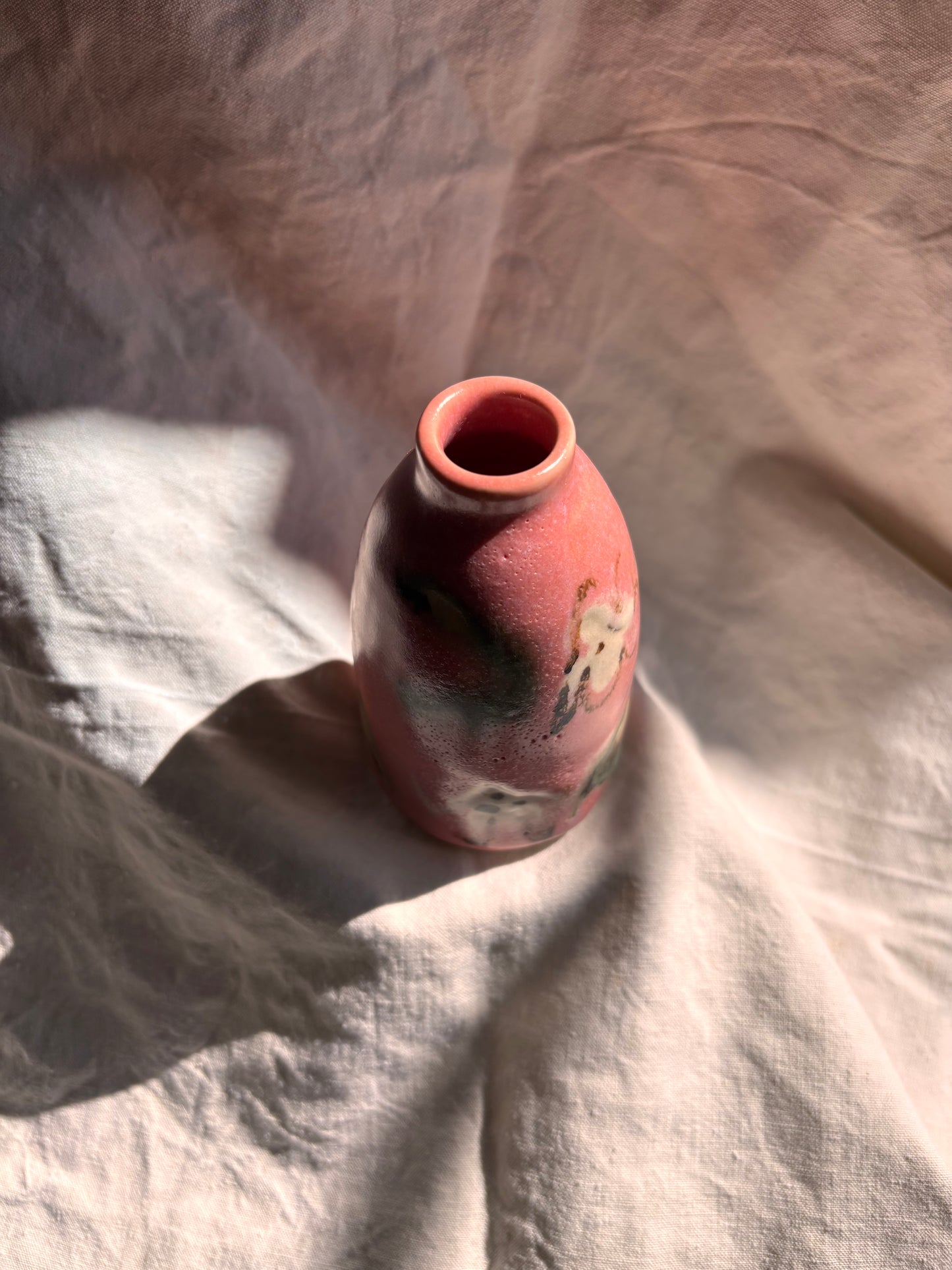 Ceramics by Kat - Small Decorated Bud Vase