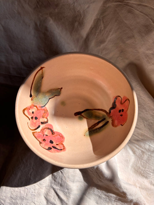 Ceramics by Kat - Decorated Porridge Bowl
