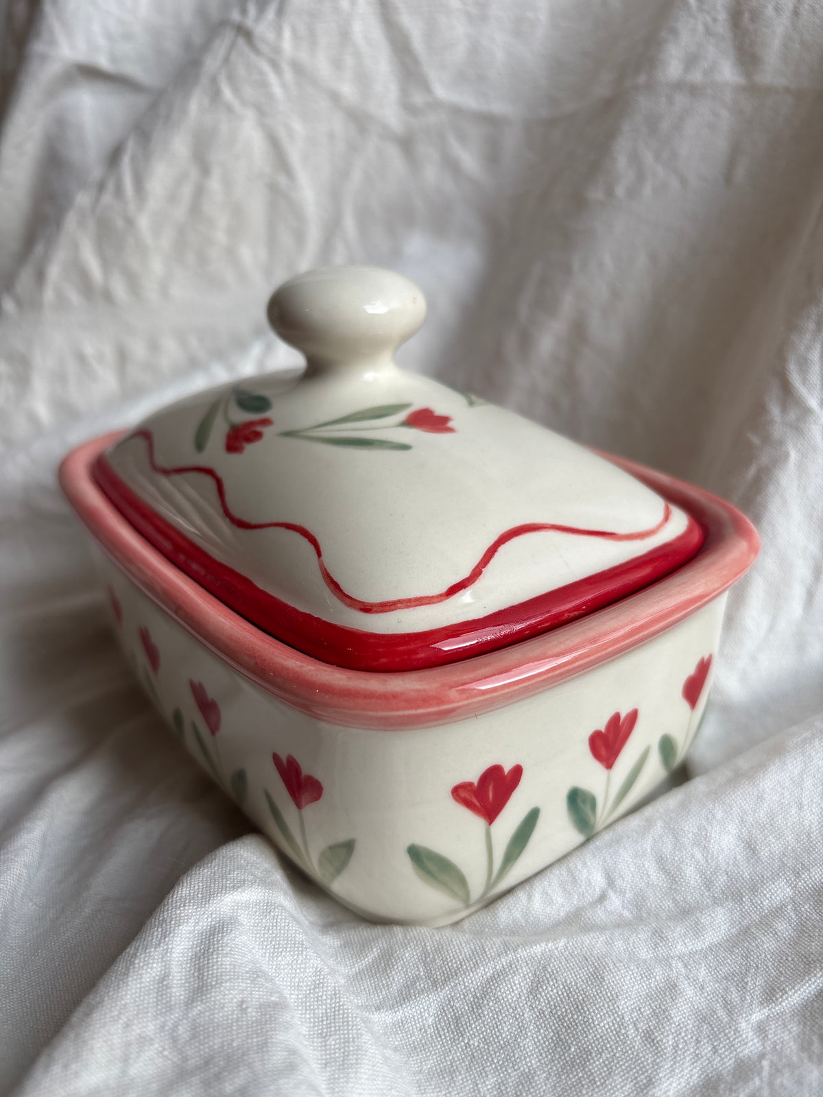 Florrie & Wren - Painted Ceramic Butter Dish