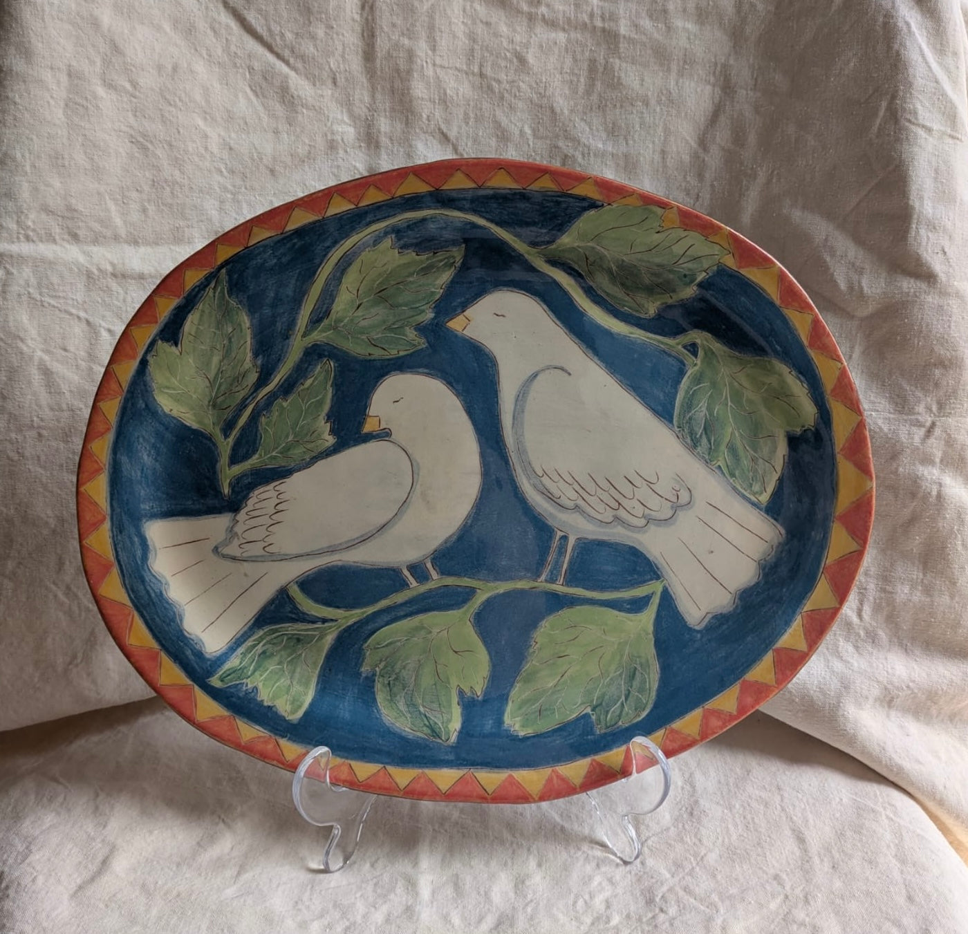 Louise Hick - Large Stoneware Serving Plate, Birds