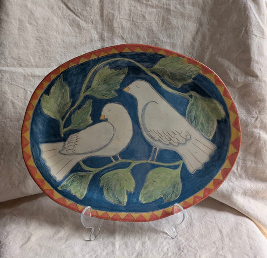 Louise Hick - Large Stoneware Serving Plate, Birds