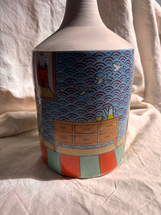 Emily Conroy Ceramics - Large Illustrated Vase