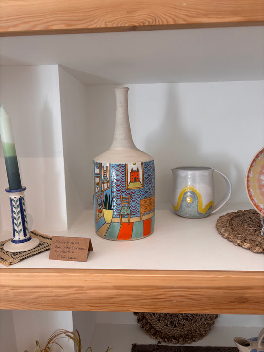 Emily Conroy Ceramics - Large Illustrated Vase