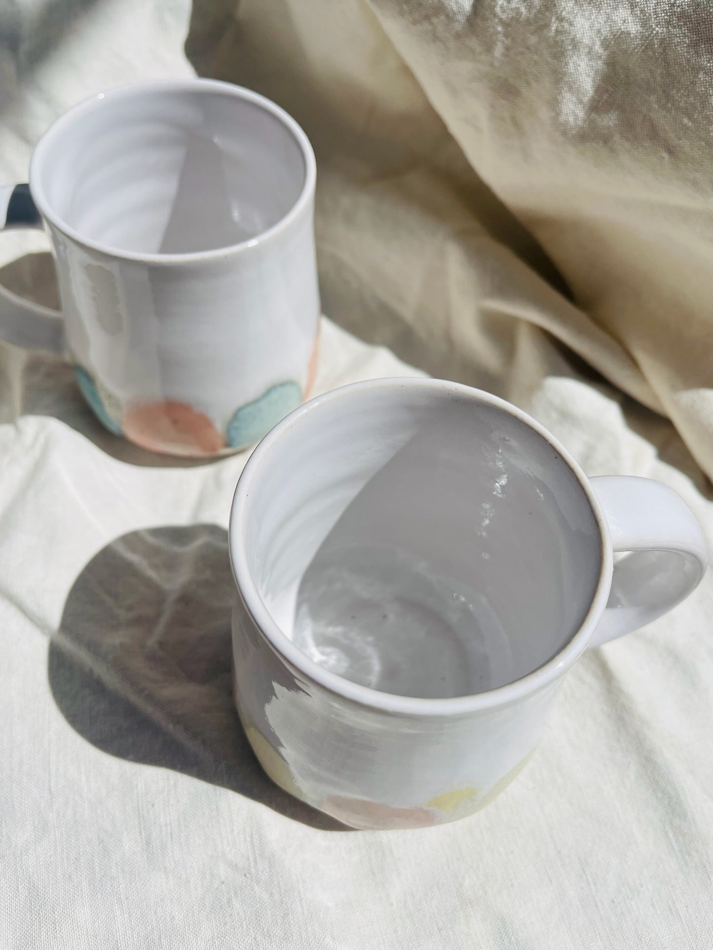Emily Conroy Ceramics - Pink, Yellow & Blue Coffee Mug