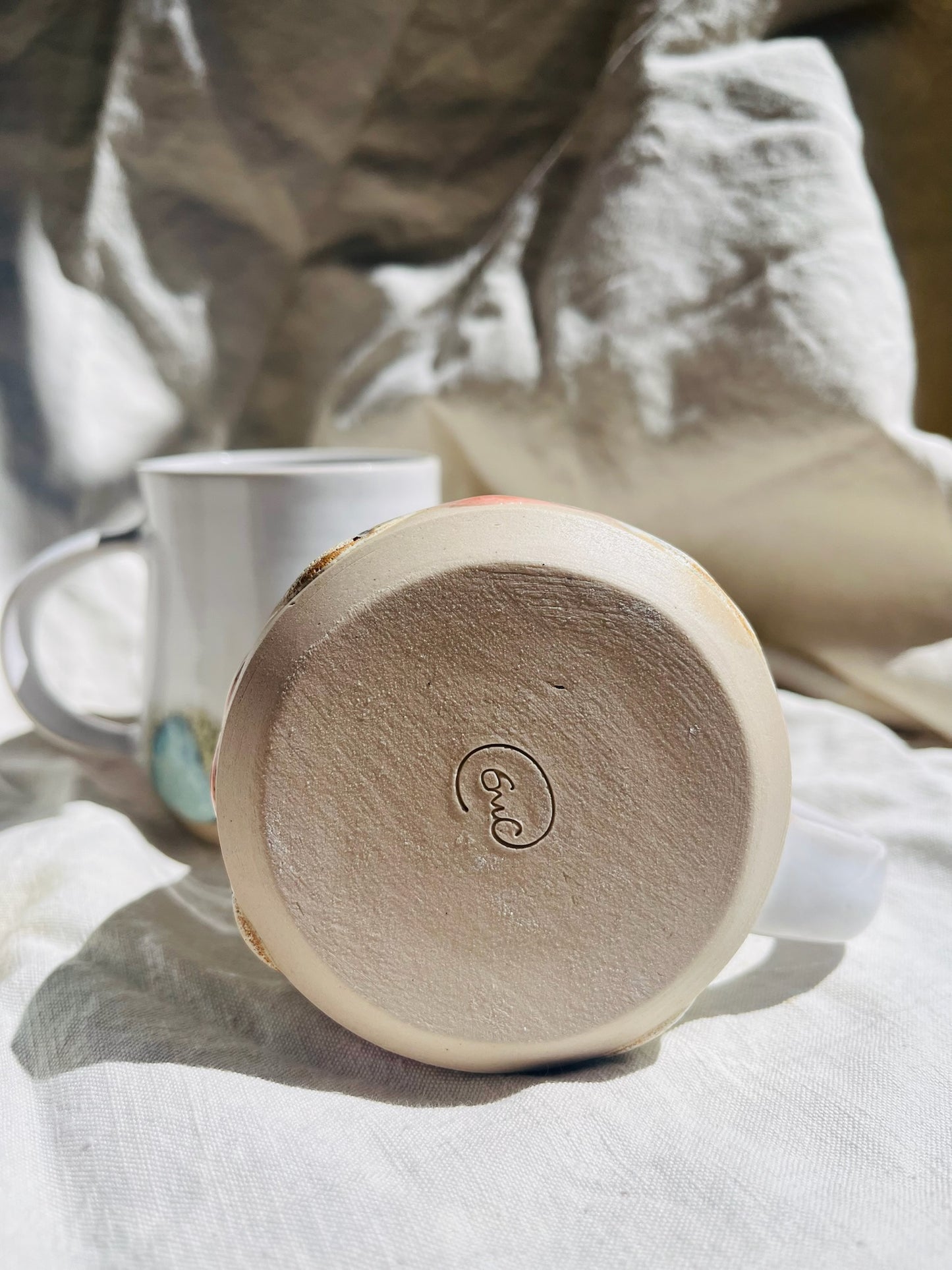 Emily Conroy Ceramics - Pink, Yellow & Blue Coffee Mug