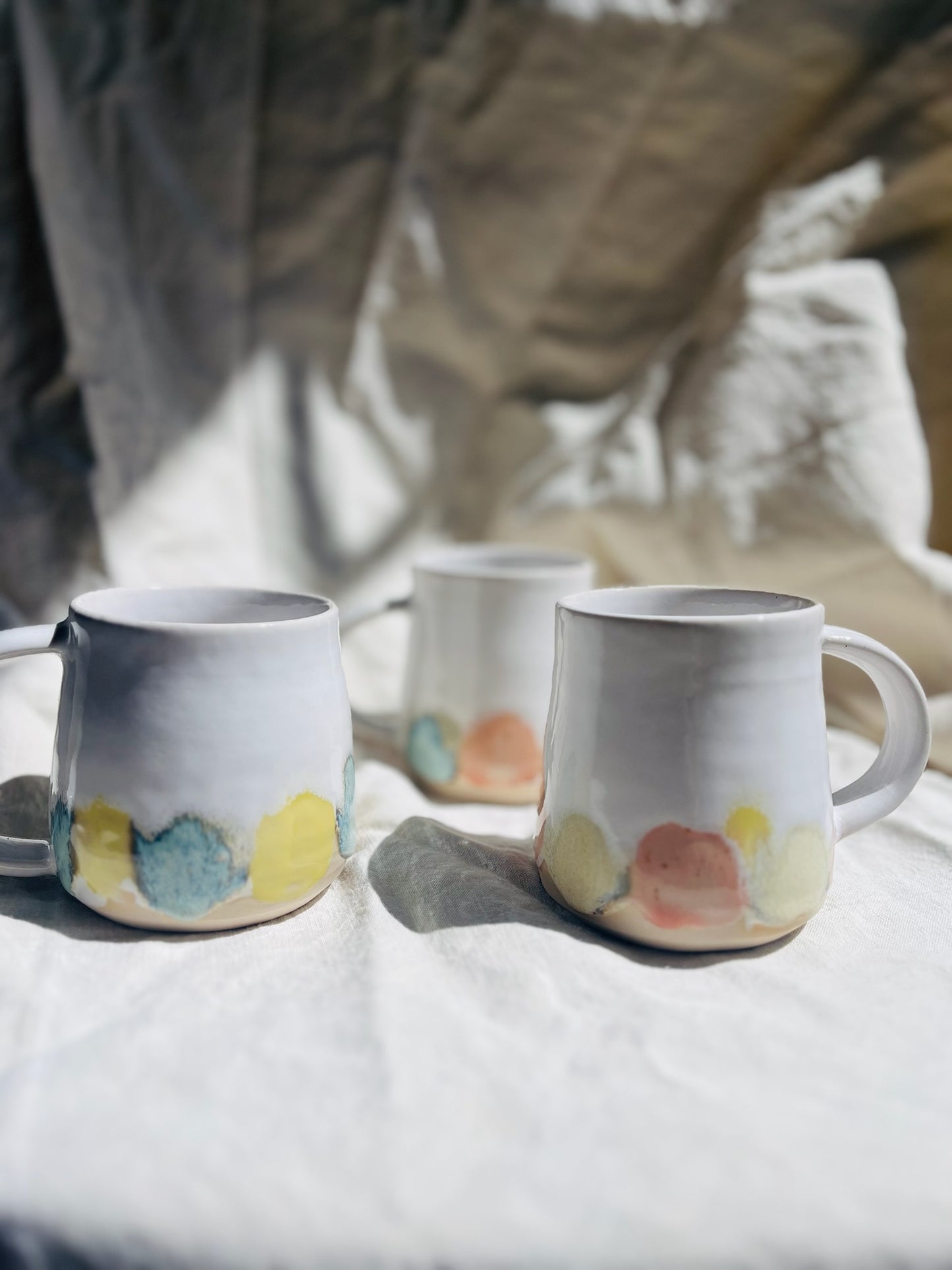 Emily Conroy Ceramics - Pink, Yellow & Blue Coffee Mug