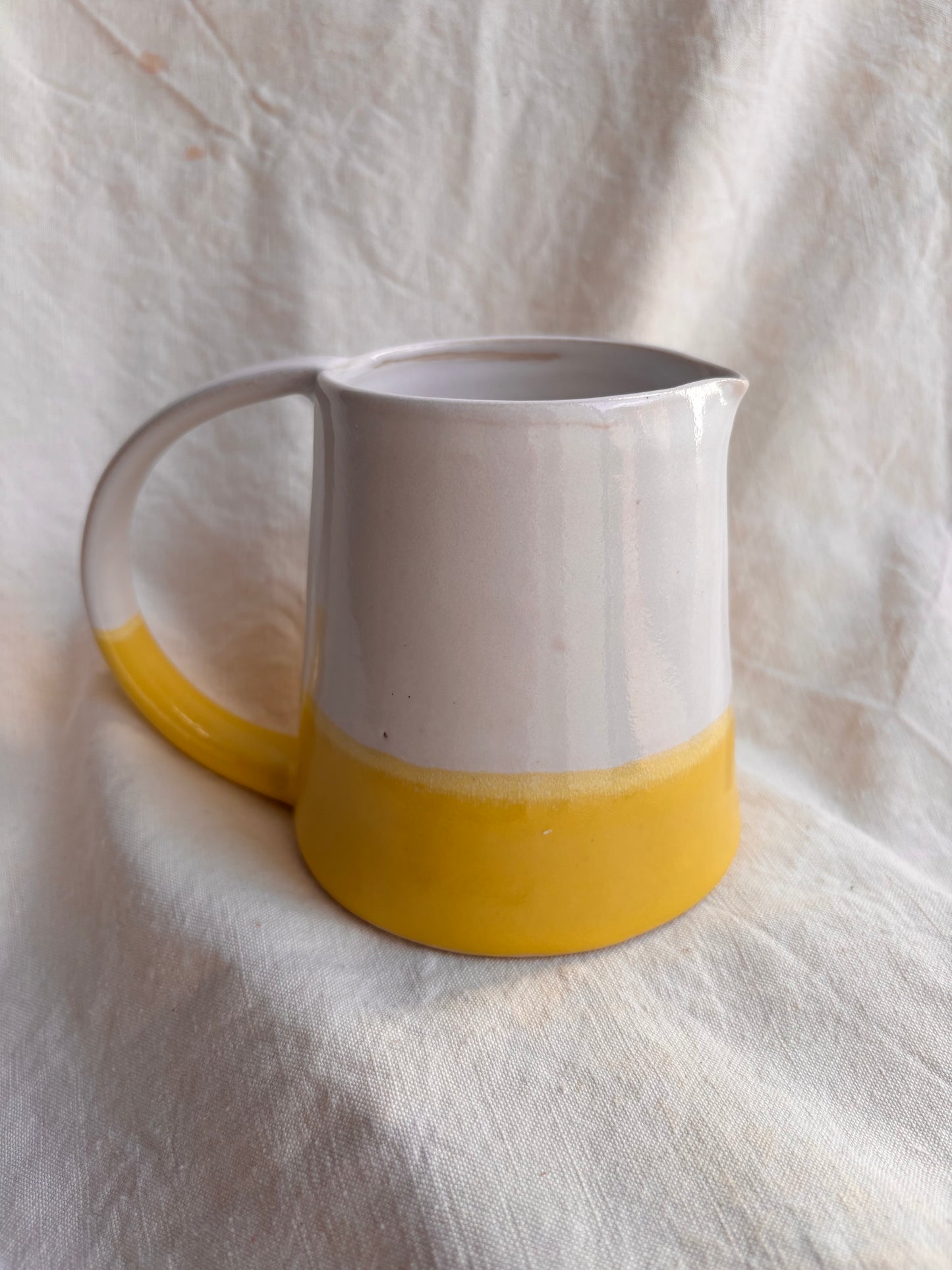 Emily Conroy Ceramics - Large Milk Jug with Yellow Bottom