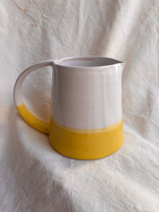 Emily Conroy Ceramics - Large Milk Jug with Yellow Bottom