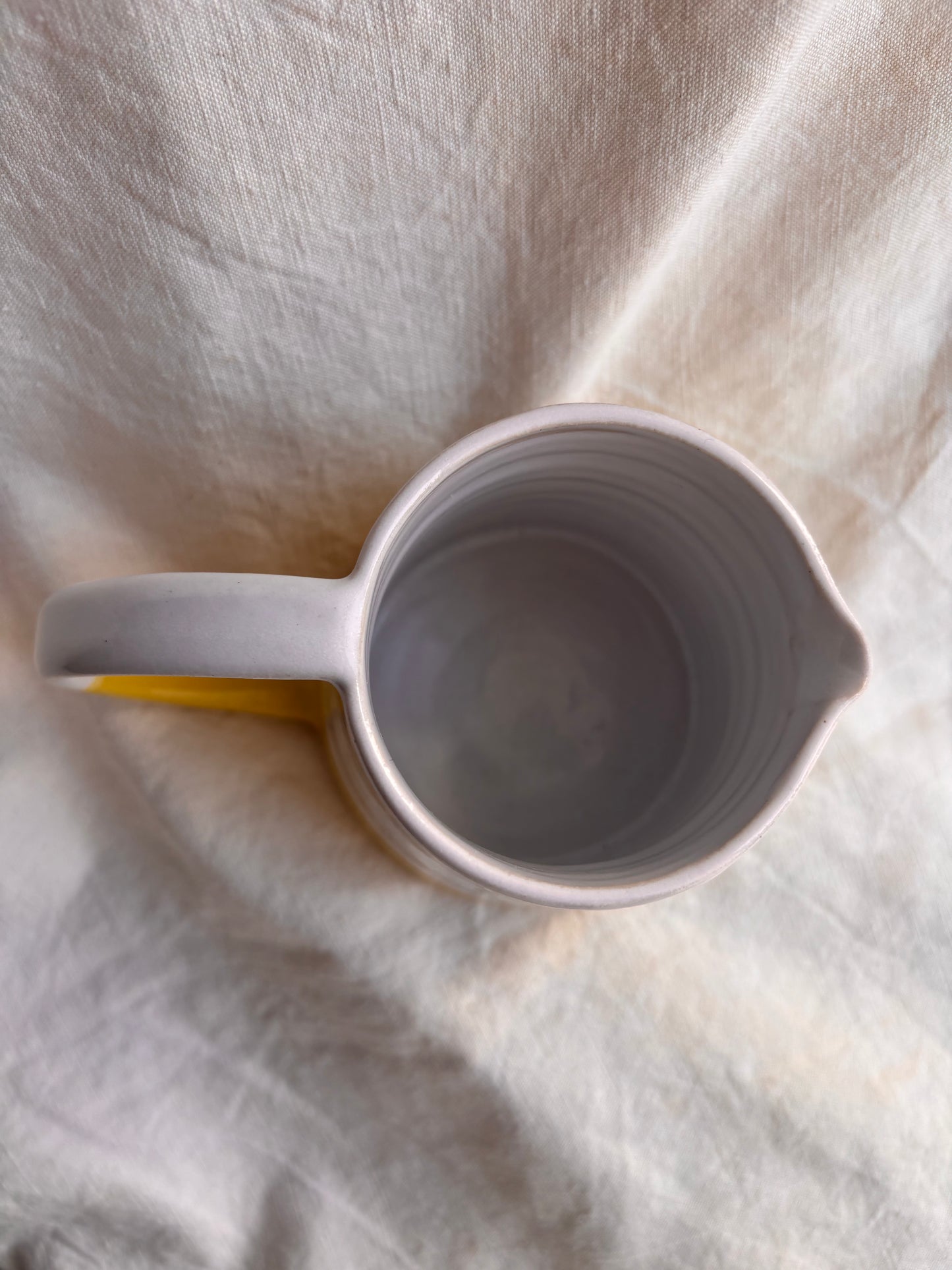 Emily Conroy Ceramics - Large Milk Jug with Yellow Bottom