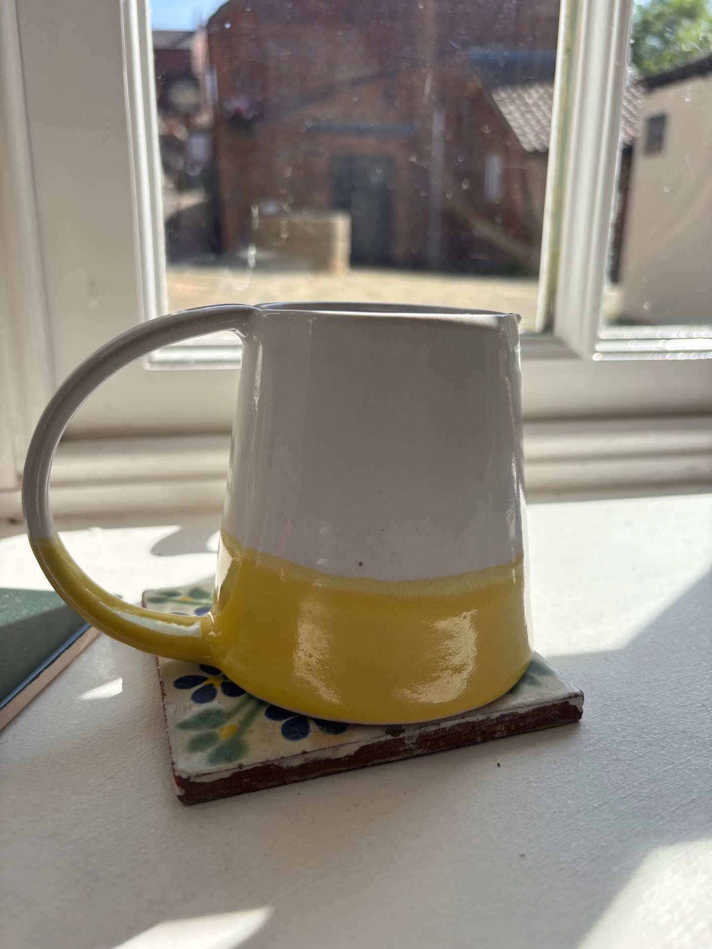 Emily Conroy Ceramics - Large Milk Jug with Yellow Bottom