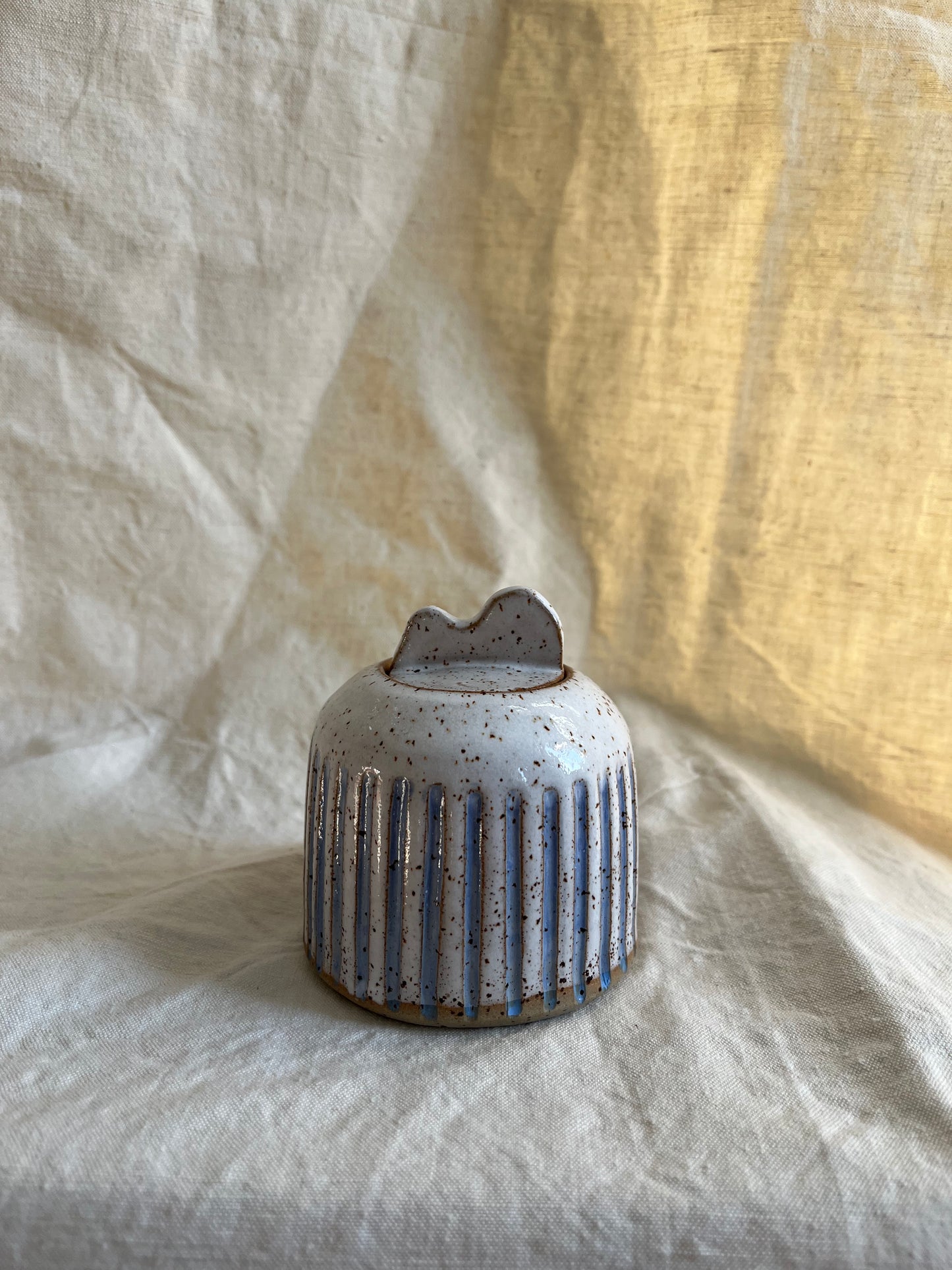 Emily Conroy Ceramics - Speckled Striped Pot