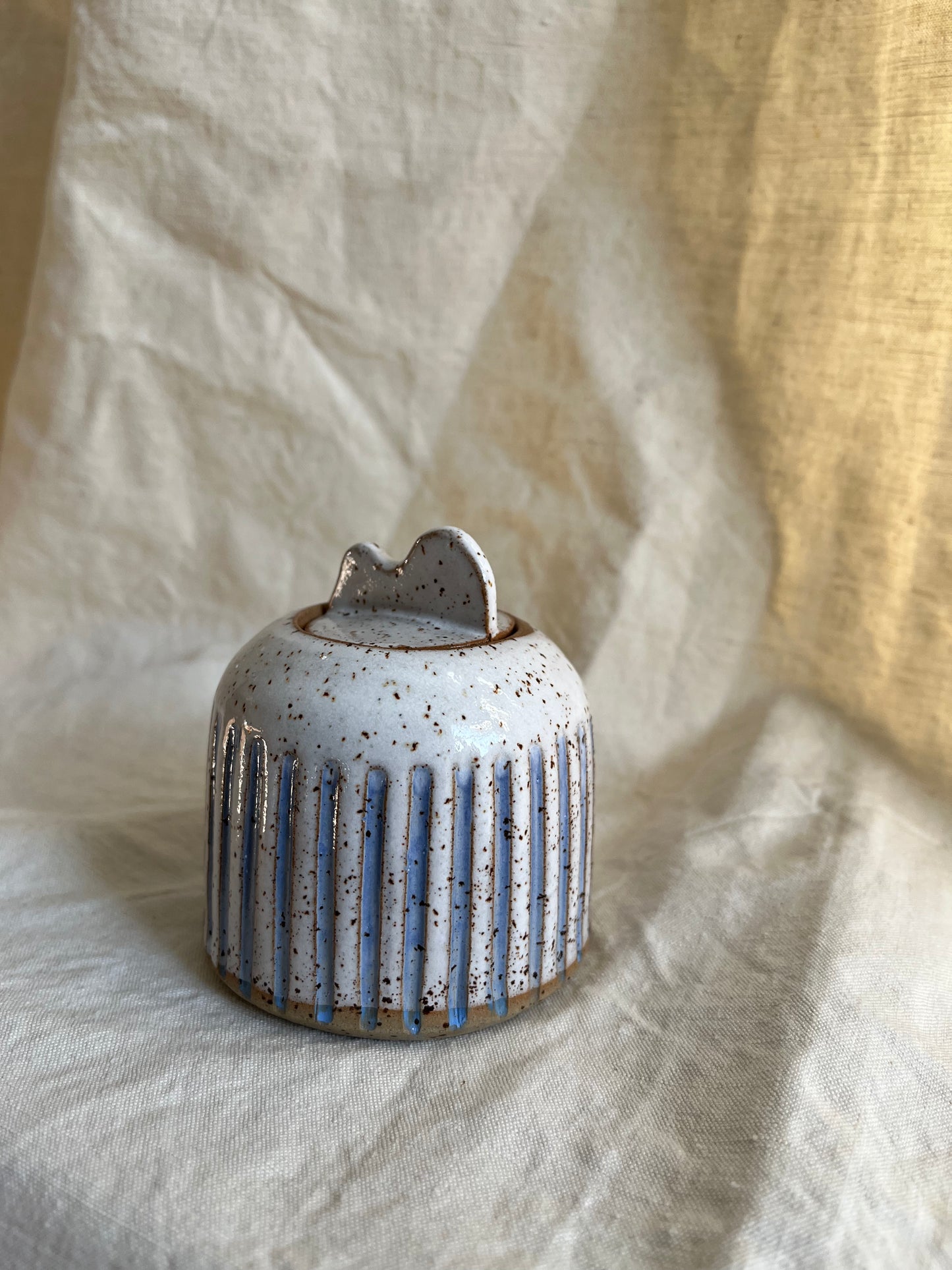 Emily Conroy Ceramics - Speckled Striped Pot