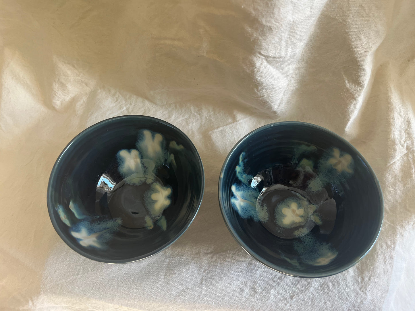 Ceramics by Kat - Storm Honey Flowers Porridge Bowl