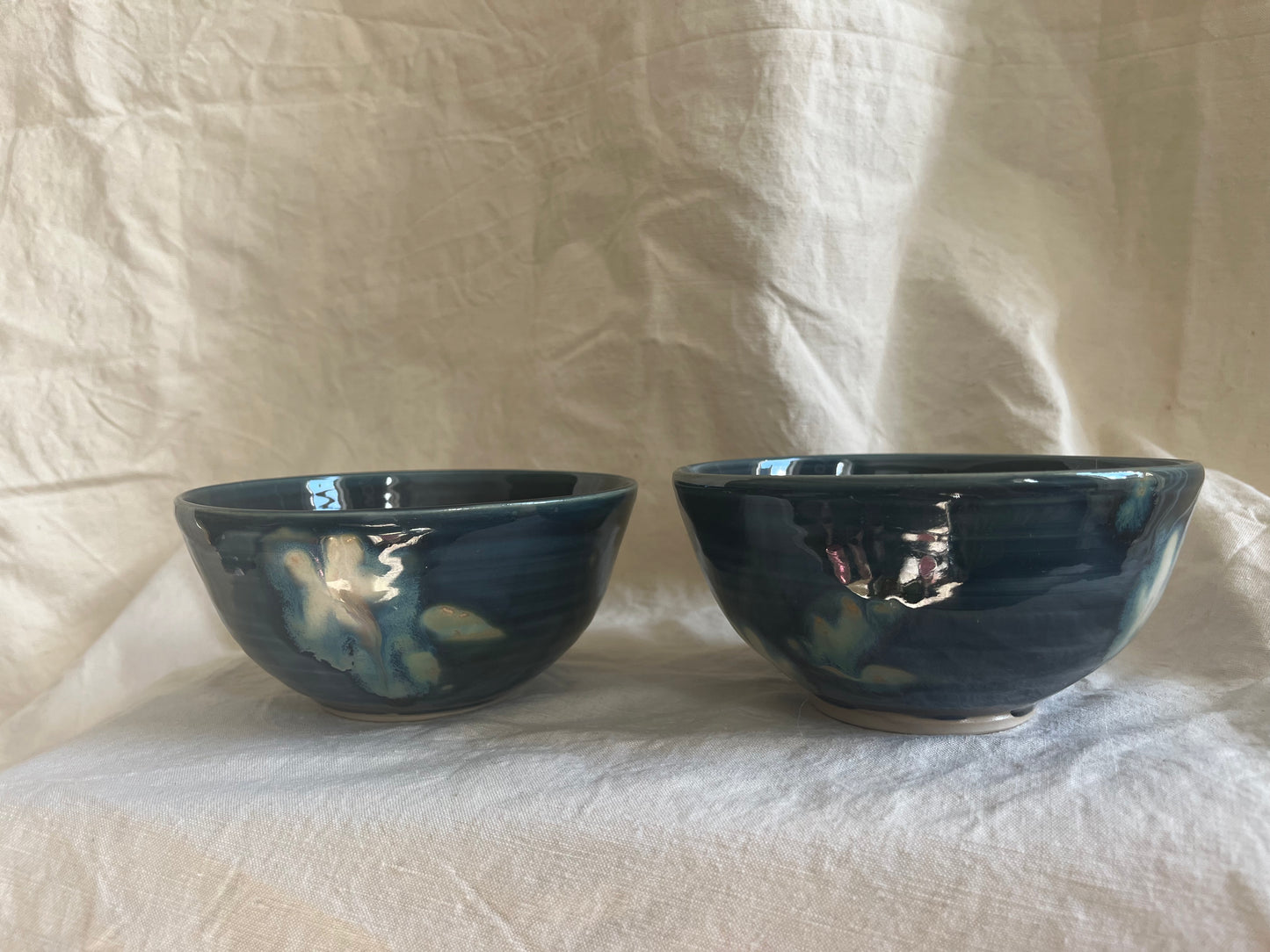 Ceramics by Kat - Storm Honey Flowers Porridge Bowl