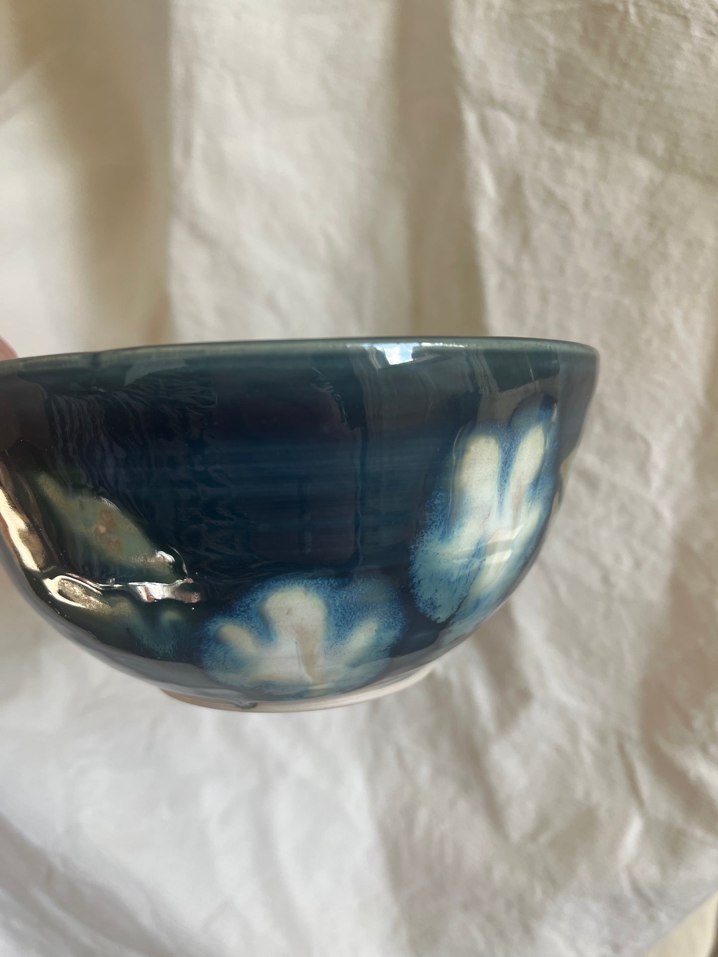 Ceramics by Kat - Storm Honey Flowers Porridge Bowl